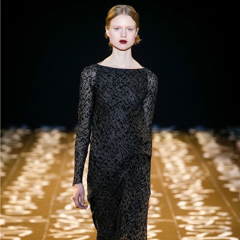 RARE NWT Edun 2016 Runway Grammar velvet black maxi dress with low back